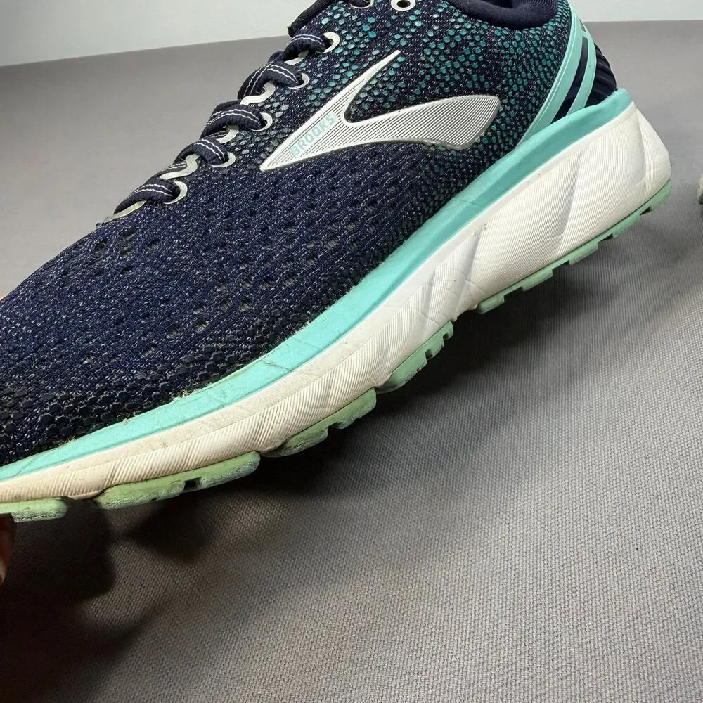 Brooks Ghost 11 Running Shoes Women’s US 9 Wide D Navy Teal Athletic Walking